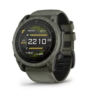 Garmin tactix 8 AMOLED Smartwatch 51 mm Cerakote com calculadora Applied Ballistics Ultralight, Verde-azeitona