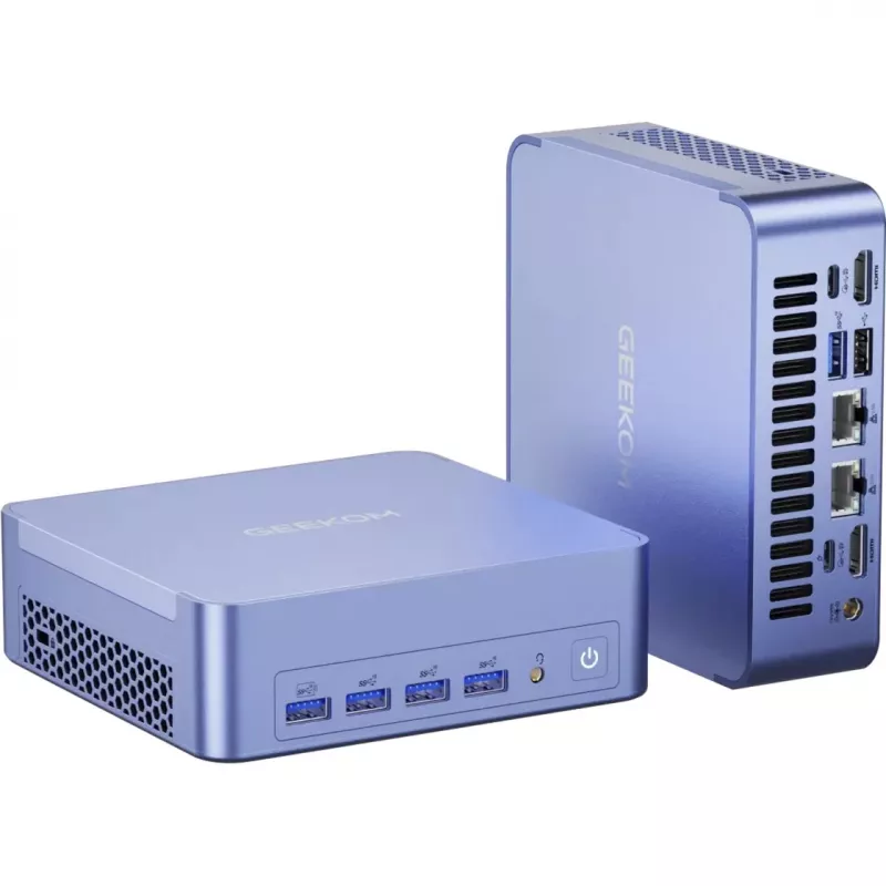 Mini PC GEEKOM AX8 MAX, Intel Core i7-12650H, 16GB DDR5, 512GB SSD, Windows 11 Pro, prateado