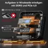 Mini PC GEEKOM AX8 MAX, Intel Core i7-12650H, 16GB DDR5, 512GB SSD, Windows 11 Pro, prateado