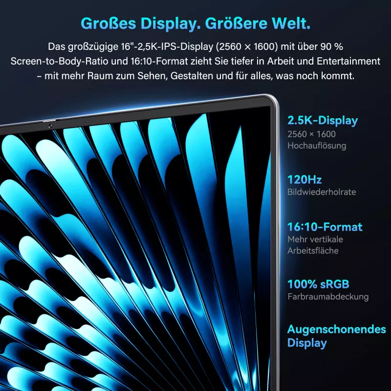 GEEKOM GEEKBOOK X16 PRO (prateado, Intel Core Ultra 5 125H, Intel Arc Graphics, 32 GB LPDDR5, 1 TB SSD, Windows 11 Pro)