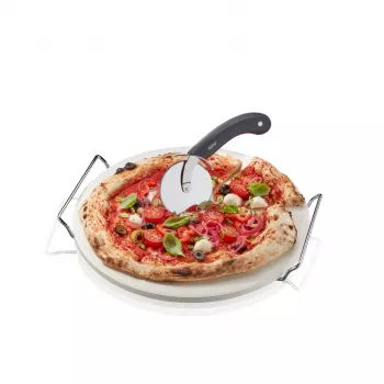 Cortador de pizza GEFU Darioso + pedra de pizza com suporte redondo, conjunto