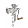 Picadora de carne GEFU TRICA 5 manual com fixação à mesa tamanho 5 com enchimento de salsichas e acessórios para biscoitos, ferro fundido estanhado, prateado
