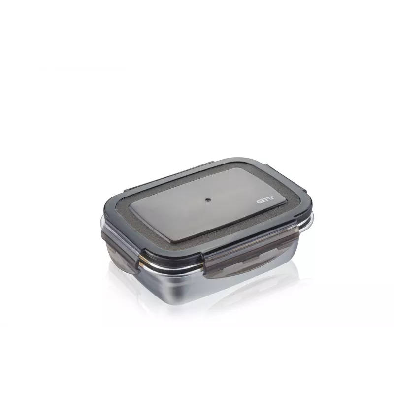 GEFU Preppo Conjunto de 3 recipientes para especiarias, aço inoxidável e vidro, 100 ml cada, herméticos, empilháveis, prateado/transparente