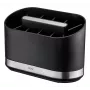 GEFU SMARTLINE Organizador de Mesa Suporte, Aço Inoxidável & Preto, Base Antiderrapante, Adequado para Máquina de Lavar Louça, 10 x 14 cm