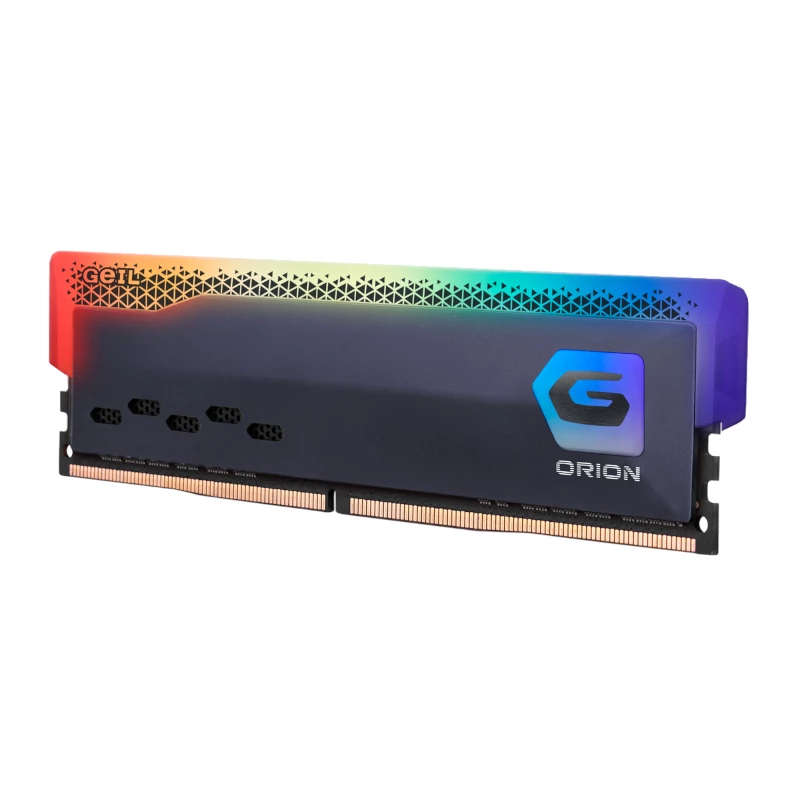 Módulo de memória RAM GEIL 16GB DDR4 3600MHz UDIMM RGB, CL18, PC4-28800, série Orion RGB, dissipador de calor preto