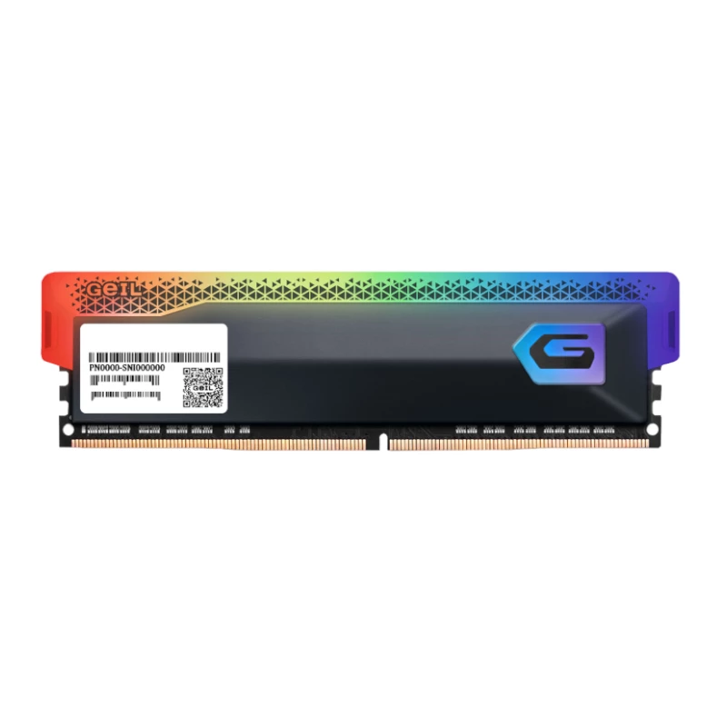 Módulo de memória RAM GEIL 16GB DDR4 3600MHz UDIMM RGB, CL18, PC4-28800, série Orion RGB, dissipador de calor preto