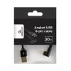 GEMBIRD Ficha angular Cabo USB-A para Lightning de 8 pinos entrançado 0,2 m preto