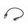 GEMBIRD Ficha angular Cabo USB-A para Lightning de 8 pinos entrançado 0,2 m preto