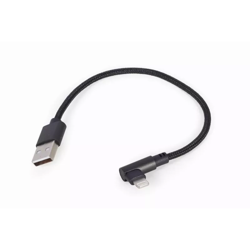 GEMBIRD Ficha angular Cabo USB-A para Lightning de 8 pinos entrançado 0,2 m preto