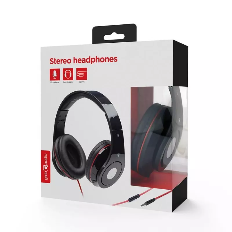 Headset over-ear com microfone de arco Gembird Detroit, preto