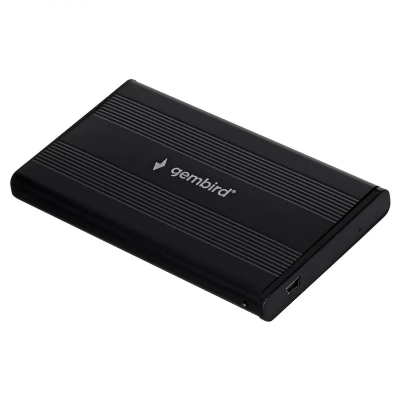 Gembird EE2-U2S-5 Caixa externa USB 2.0 para HDD/SSD SATA de 2,5 polegadas, alumínio, preto