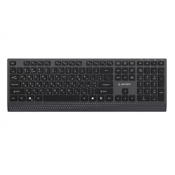 Gembird KB-MCH-06-CYRL teclado multimédia fino com fio com adaptador Type-C, layout cirílico, preto