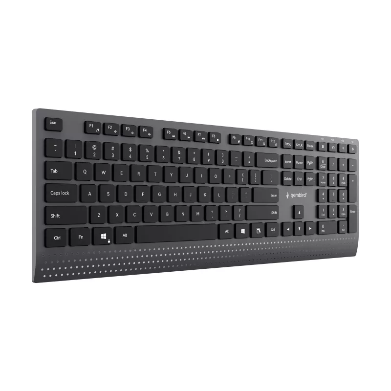 Gembird KB-MCH-06 Teclado multimédia com fio slim com adaptador Type-C, layout US, preto