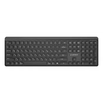 Teclado sem fios fino de modo duplo Gembird KB-WPS-03-CYRL (2.4G + BT), layout russo/cirílico, preto