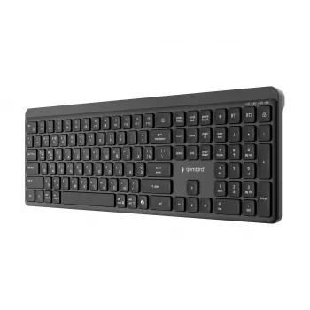 Teclado sem fios fino de modo duplo Gembird KB-WPS-03-CYRL (2.4G + BT), layout russo/cirílico, preto