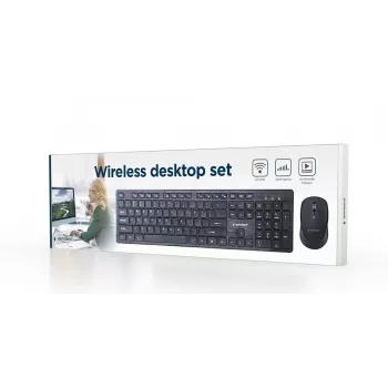 GEMBIRD KBS-WCH-04-RU Conjunto de teclado e rato sem fio, layout russo, preto