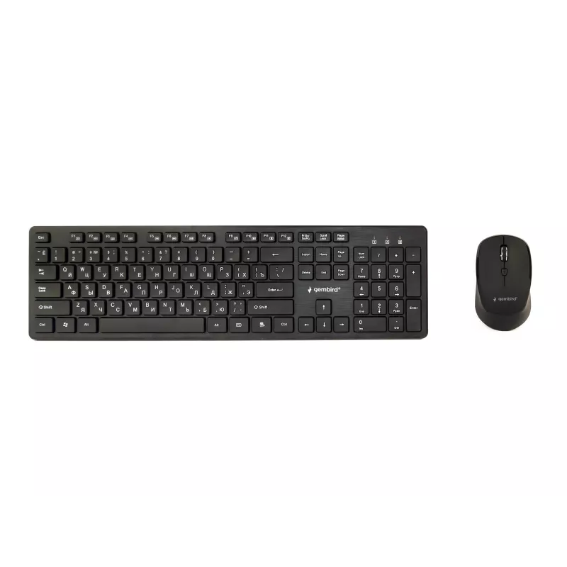 GEMBIRD KBS-WCH-04-RU Conjunto de teclado e rato sem fio, layout russo, preto