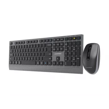 Gembird KBS-WPS-02 Conjunto de secretária slim sem fios dual-mode, 2.4GHz + Bluetooth, layout US (teclado e rato)