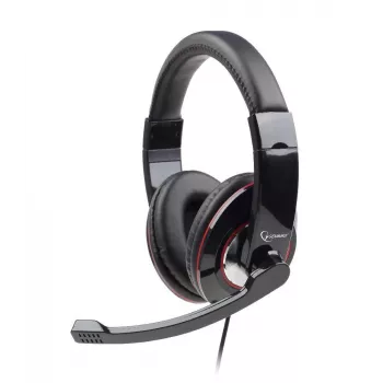 Gembird MHS-001 Headset estéreo com controlo de volume, com fios, over-ear, Preto