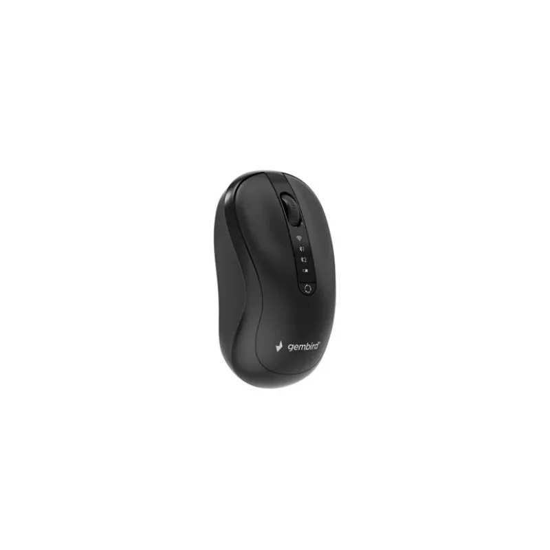Gembird MUSW2-4B-01 Rato sem fios dual-mode (2,4 GHz + Bluetooth 5.0) com sensor ótico 1600 DPI, 4 botões, ambidestro, preto