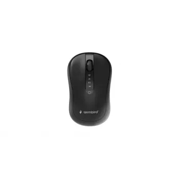 Gembird MUSW2-4B-01 Rato sem fios dual-mode (2,4 GHz + Bluetooth 5.0) com sensor ótico 1600 DPI, 4 botões, ambidestro, preto