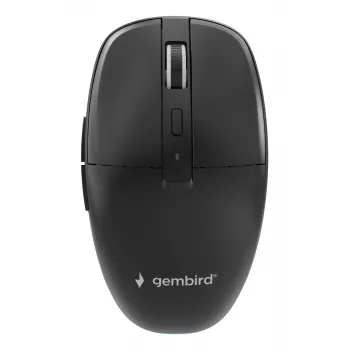 Gembird MUSW2-6B-01 Rato Sem Fios Dual-Mode, 2,4 GHz + Bluetooth 5.0, 1600 DPI, 6 Botões, Preto