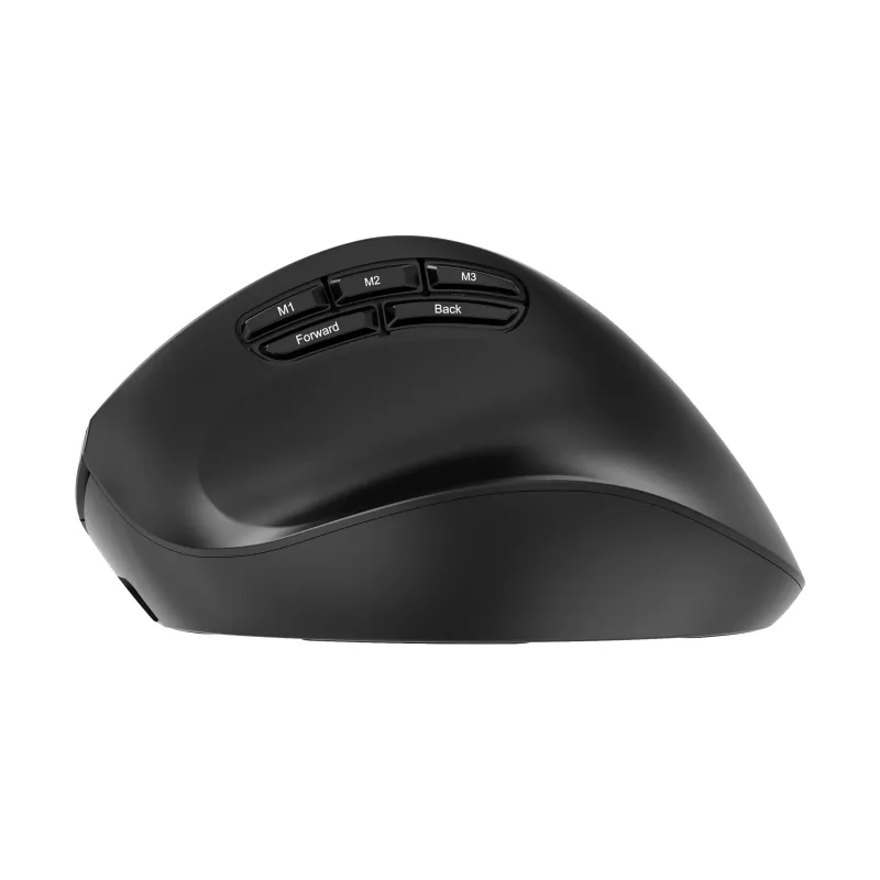 Rato ergonómico sem fios triple-mode Gembird MUSW3-9B-01 (2,4 GHz + Bluetooth + USB-C), 2400 DPI, 9 botões, preto