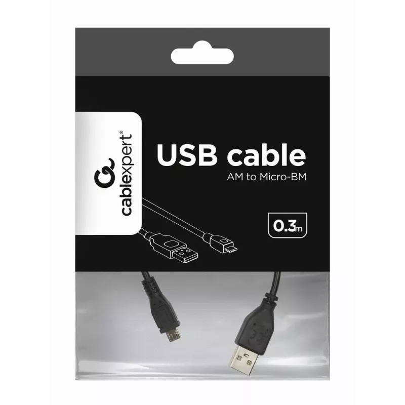 Gembird Cabo USB 2.0 Micro-USB AM-MBM5P 0,3m Preto