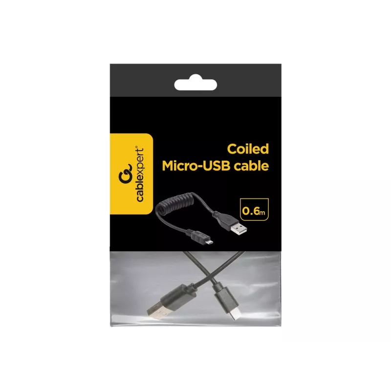 Gembird Cabo USB 2.0 USB-A para Micro-USB-B 0,6m Preto em Espiral