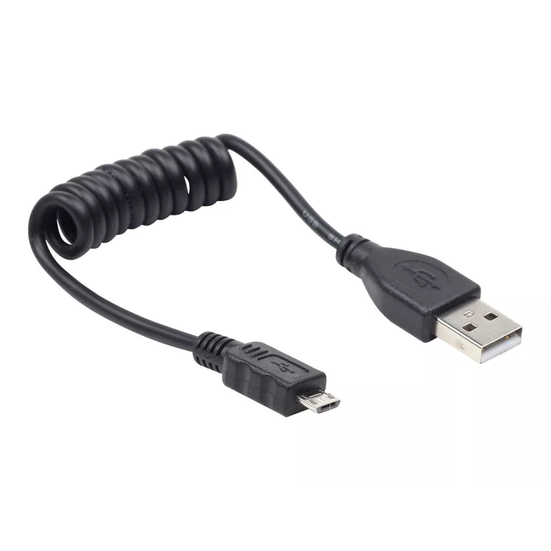Gembird Cabo USB 2.0 USB-A para Micro-USB-B 0,6m Preto em Espiral