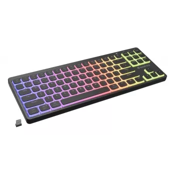 Teclado gaming mecânico sem fios GENESIS Thor 430 TKL, switches Outemu Red, iluminação RGB, modo triplo (USB-C/2.4GHz/Bluetooth), QWERTY inglês dos EUA, preto
