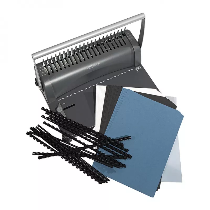 Genie CB 850 Máquina de encadernação manual Comb, 350 folhas, Preto