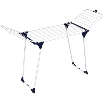 Estendal de roupa dobrável Genio 157185 27m 3 níveis com rodas, branco/azul