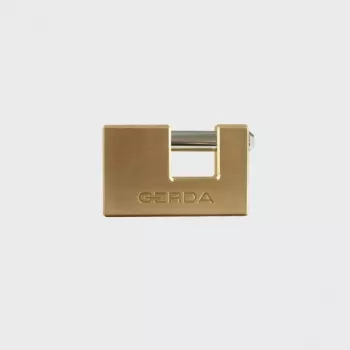 Cadeado GERDA KMT90 90 mm em latão maciço com arco de aço temperado, com chave, 3 chaves, classe de segurança 6