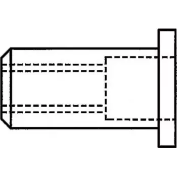 GESIPA Porca rebitada M10 x 12 x 17,5 mm Aço zincado cabeça chata, amplitude de fixação 0,25–3,5 mm, pack de 100 (1433709)