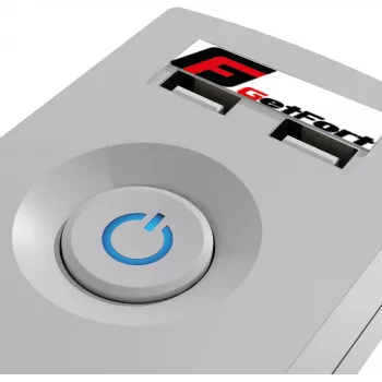 Régua de tomadas com proteção contra sobretensões GETFORT 5 tomadas com 2 portas de carregamento USB, cabo de 1,5 m, cinzento