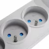 Régua de tomadas com proteção contra sobretensões GETFORT 5 tomadas com 2 portas de carregamento USB, cabo de 5 m, cinzento