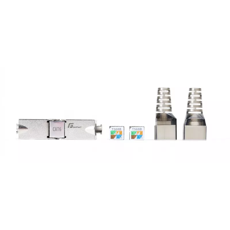 GETFORT 58459 Cat.6 UTP keystone jack RJ45 sem ferramentas, branco