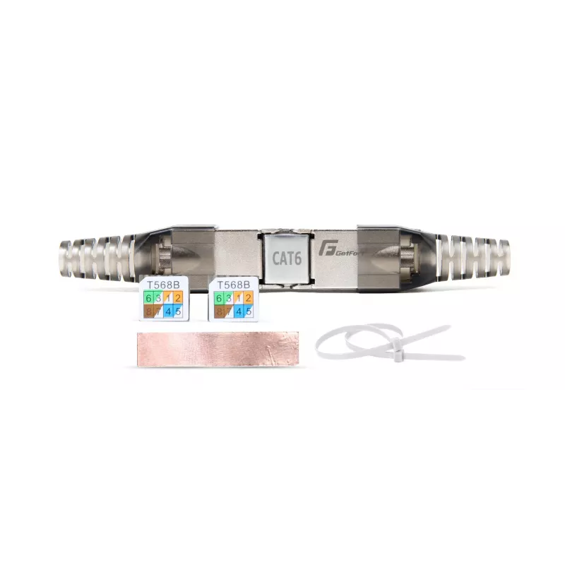 GETFORT 58459 Cat.6 UTP keystone jack RJ45 sem ferramentas, branco