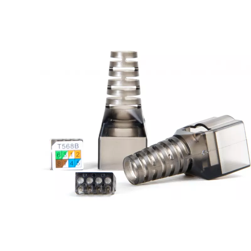 GETFORT 58459 Cat.6 UTP keystone jack RJ45 sem ferramentas, branco