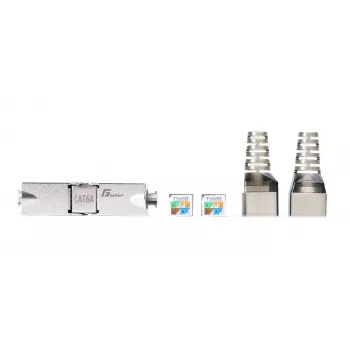 GETFORT 58460 módulo keystone RJ45 Cat.6A blindado sem ferramentas