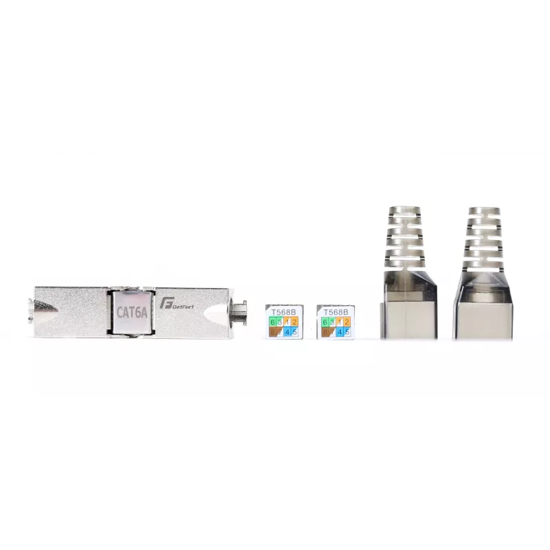 GETFORT 58460 módulo keystone RJ45 Cat.6A blindado sem ferramentas