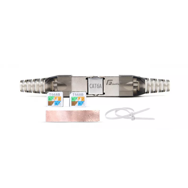 GETFORT 58460 módulo keystone RJ45 Cat.6A blindado sem ferramentas