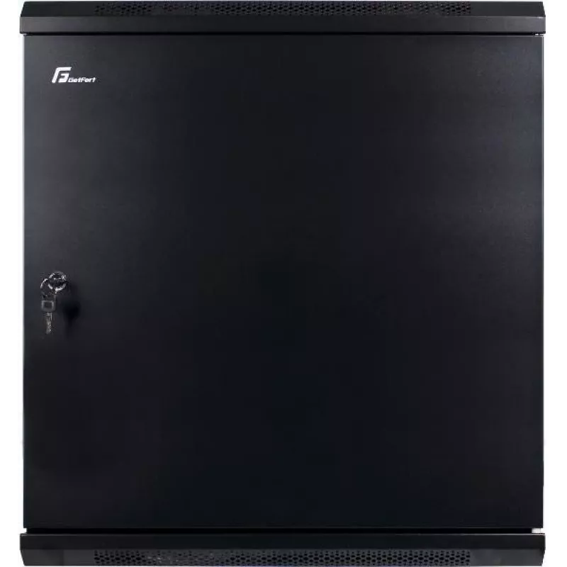 Armário rack de parede GETFORT CALI 12U 19 polegadas 600x450 mm porta de aço preta