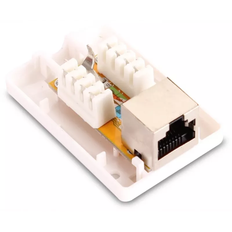 GETFORT GF-1G6FTP Tomada RJ45 blindada de superfície Cat.6, 1 porta, branca