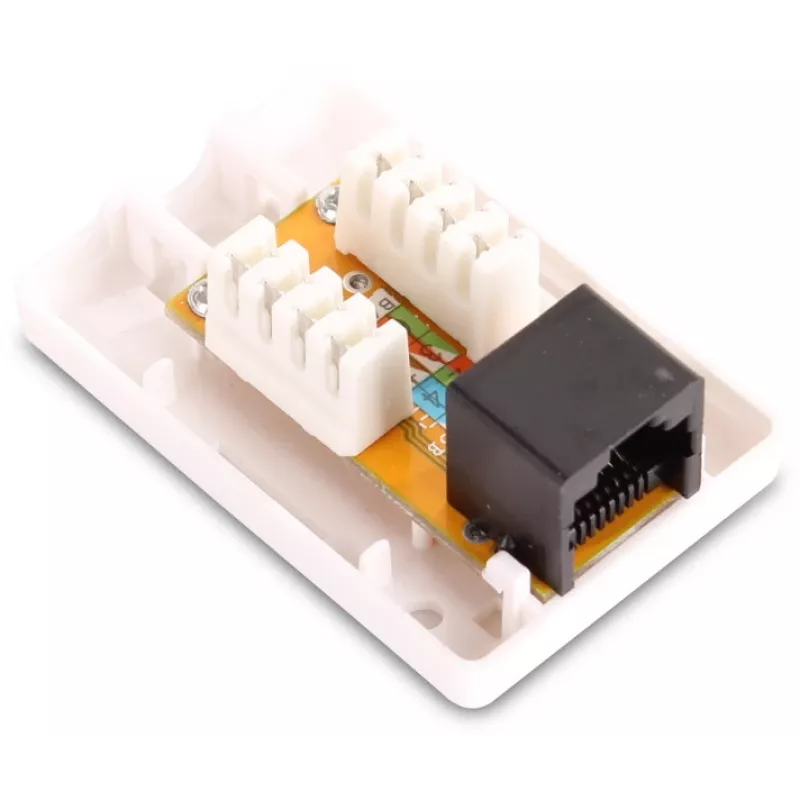 GETFORT GF-1G6UTP Tomada de rede RJ45 Cat.6 UTP de superfície, Branco