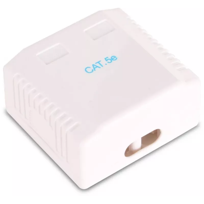 GETFORT GF-2G5EFTP tomada RJ45 blindada de superfície, 2 portas, Cat.5e, branca