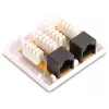 GETFORT GF-2G5EUTP tomada de rede dupla RJ45 Cat.5e UTP para montagem à superfície, branco