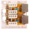 GETFORT GF-2G6FTP Tomada de rede blindada de sobrepor, 2x RJ45, Cat6 FTP, branca