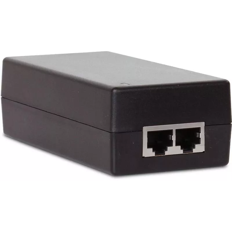 GETFORT GF-48D1000 Adaptador injetor PoE passivo 48W, 100-240V AC para 48V DC, 10/100 Mbps, 2x RJ45, compatível IEEE 802.3af/at